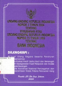 Undang-Undang Republik Indonesia Nomor 3 Tahun 2004 Tentang Bank Indonesia
