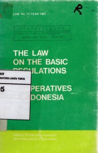 The Law On The Basic Regulations For Cooperatives in Indonesia