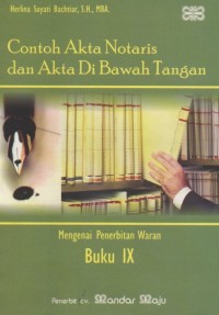 Contoh Akta Notaris Dan Akta Di Bawah Tangan