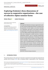 Exploring Draheim’s three dimensions of success in cooperative organizations—the case of collective Alpine summer farms